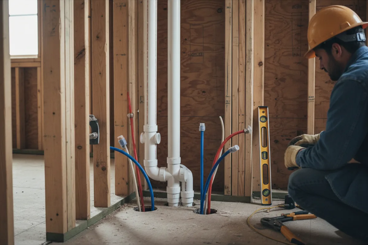 Drain and supply rough-in during Garbage Disposal Repair in Conway